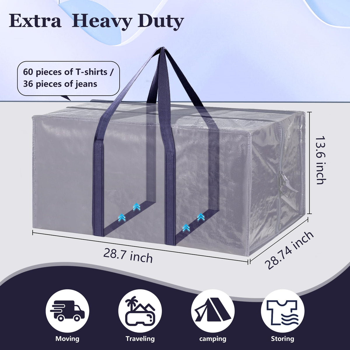 RMOHRO extra-large 93L capacity bags keep bulky items organized during moves.