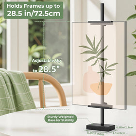 Rofio easel on wedding table showcases elegant display for place cards and photos.