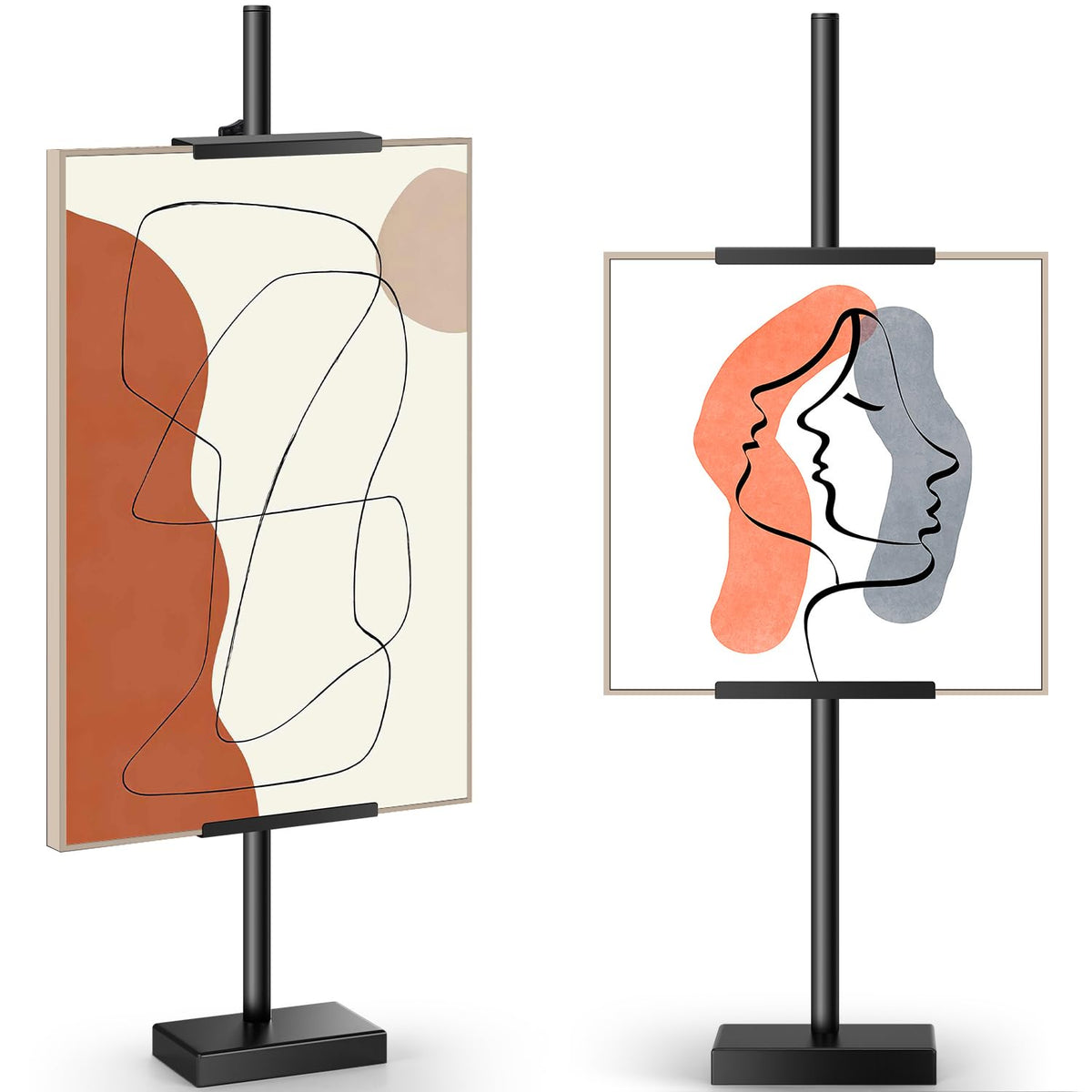 Rofio adjustable tabletop easel rear base demonstrates added stability for certificates and signs.
