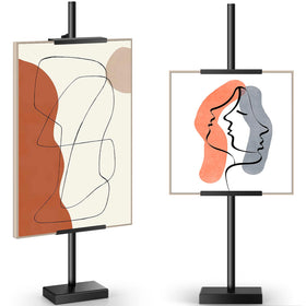 Rofio adjustable tabletop easel rear base demonstrates added stability for certificates and signs.