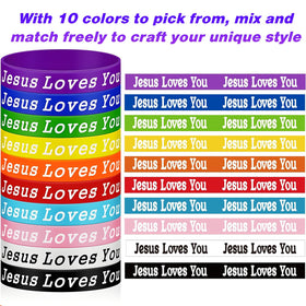 ROAKFONK 110-piece Christian wristbands ideal for bulk gifting at church events.