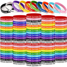 ROAKFONK Jesus bracelet set in colorful mix for faith expression at events.
