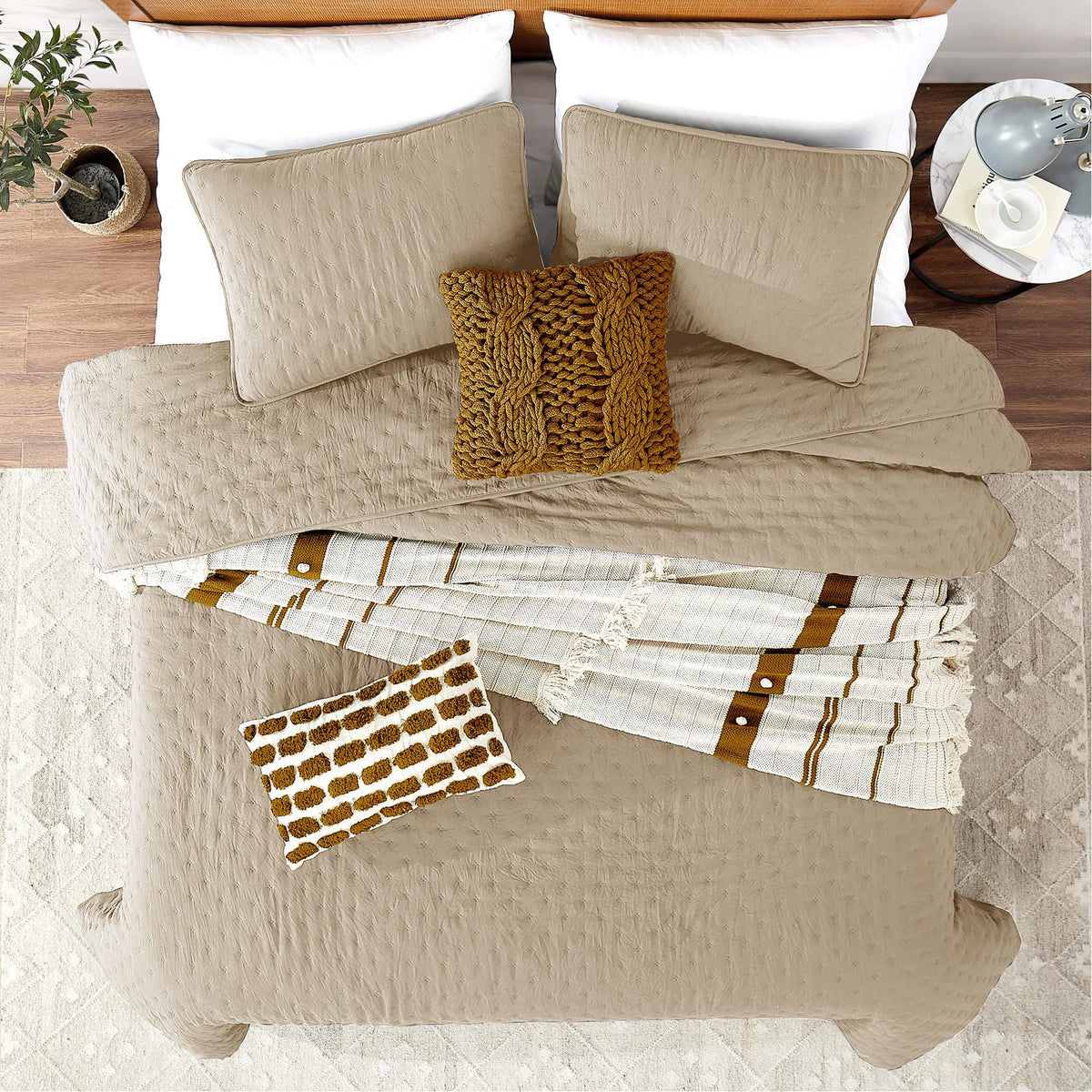 ROARINGWILD Beige Cloud pillow sham adds coordinated style and gentle texture to your bedding.