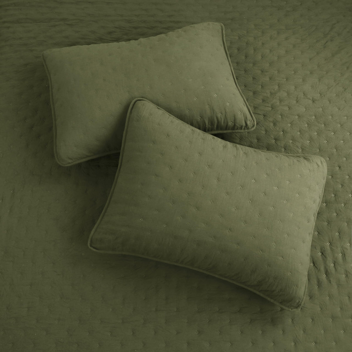 ROARINGWILD Olive Green Cloud Bedding packaging ready for quick twin bed setup