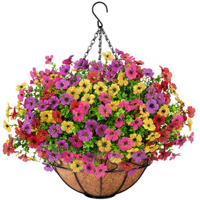 Roberly artificial hanging flowers outdoor full set shows vibrant color for quick porch decor