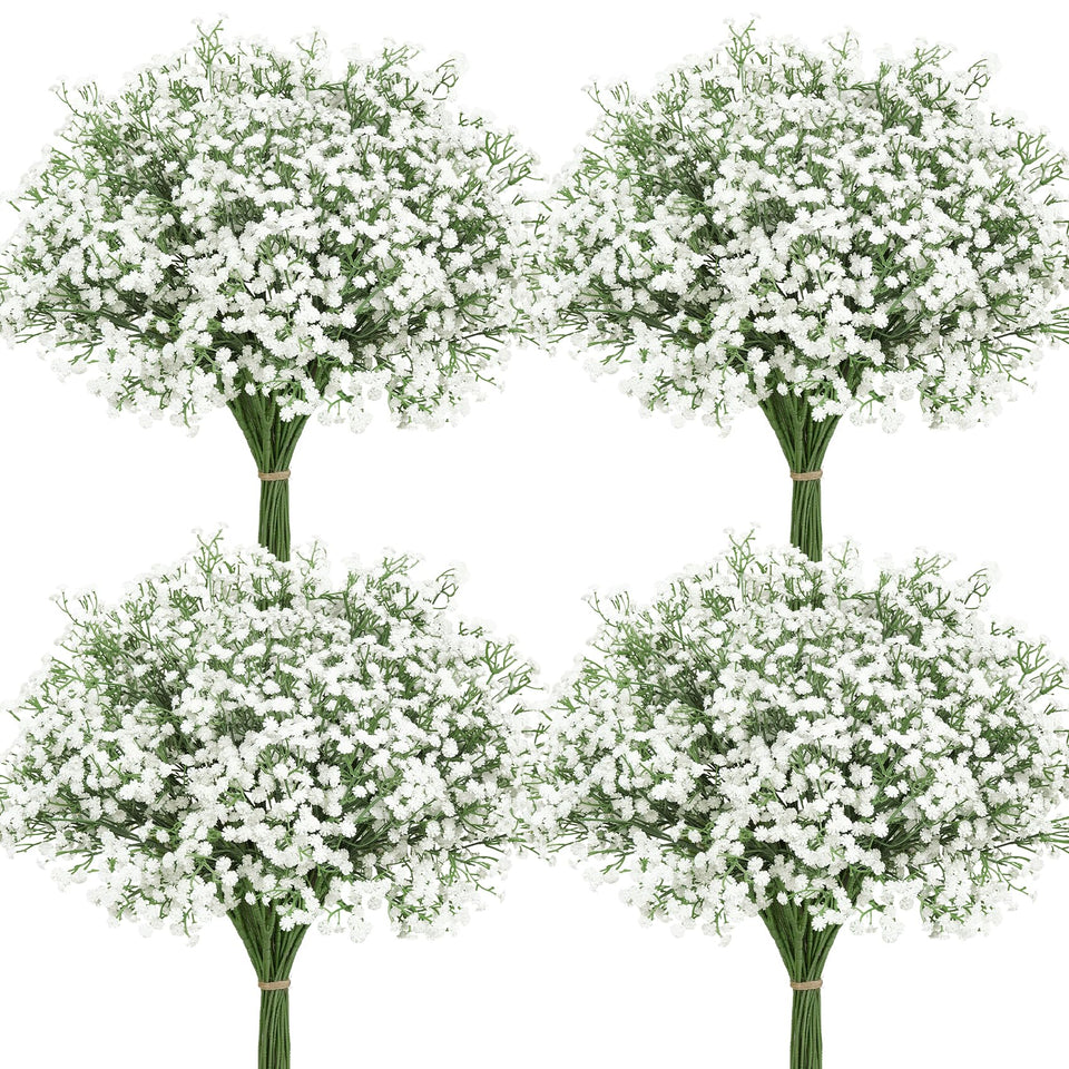 Roberly babys breath flowers with 22-inch stems arranged in a tall vase for elegant centerpieces.