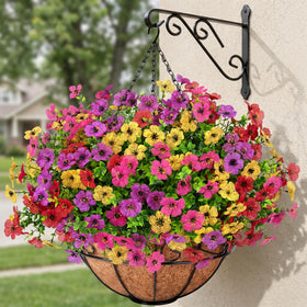 Roberly natural coconut fiber basket highlights rustic charm with faux arrangement