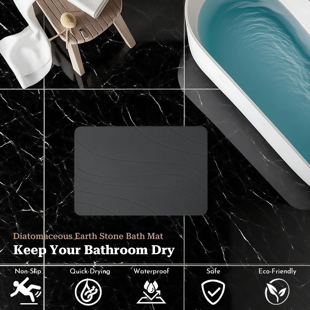Robinuspc Stone Bath Mat durable material resists wear