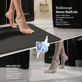 Robinuspc Stone Bath Mat easy to clean with water or damp cloth