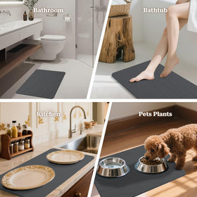 Robinuspc Stone Bath Mat multi-use for bathroom, kitchen, or entry