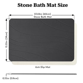 Robinuspc Stone Bath Mat quick-dry surface keeps floors dry