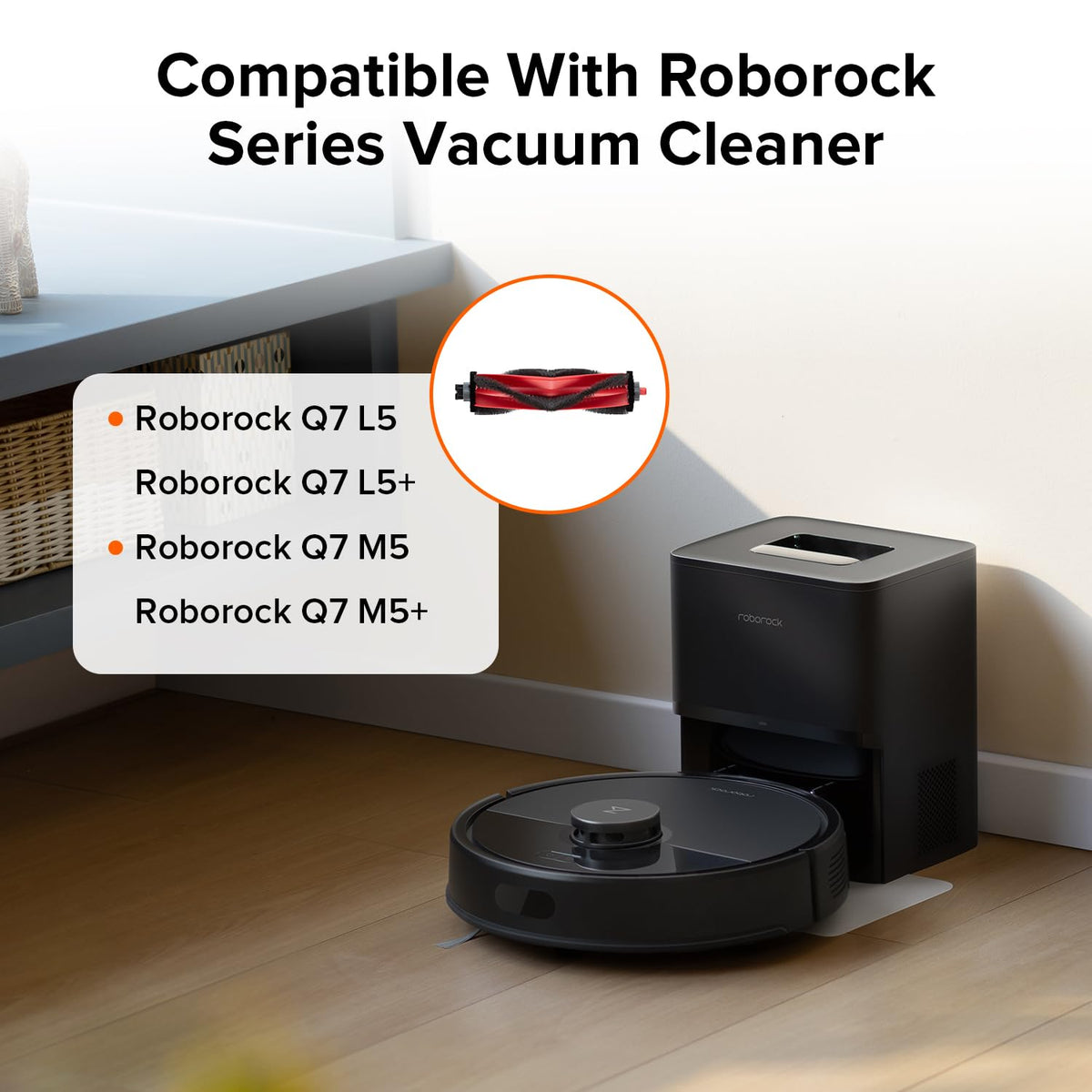 Roborock anti-tangle main brush for Q7 M5+ aids gentle surface care