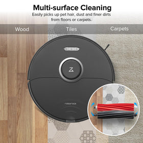 roborock dual roller brushes improve pickup from hardwood to carpet