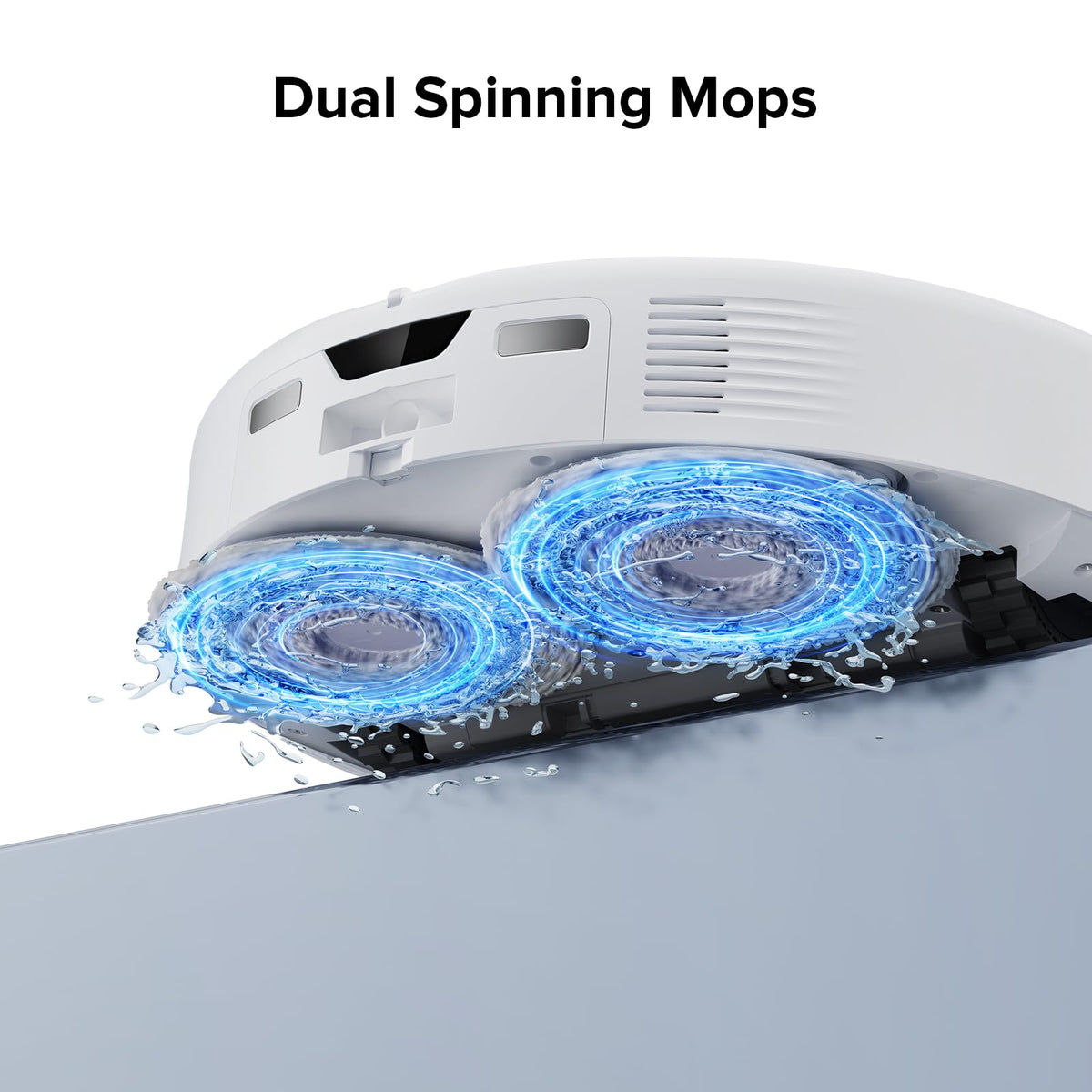Roborock Edge mop cloths showing secure attachment during cleaning