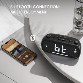 ROCAM alarm clock Bluetooth pairing for wireless music and streaming
