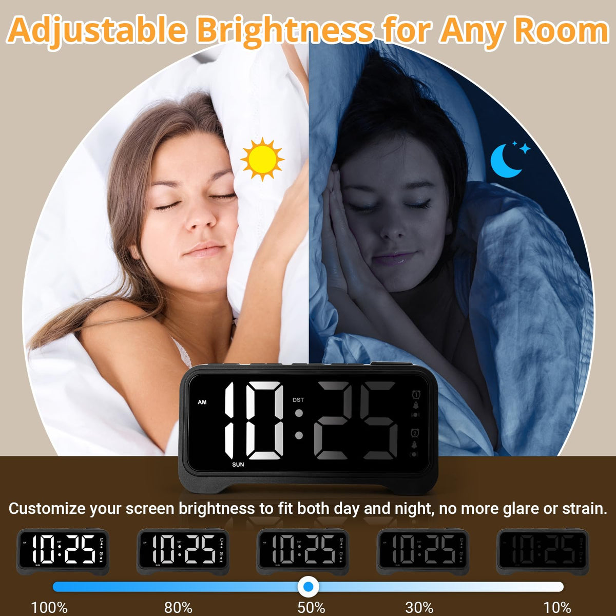 ROCAM dual alarms for separate schedules at a single bedside clock