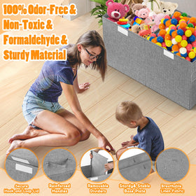 Rocamdo dustproof lid protects toys and hides clutter in the playroom.