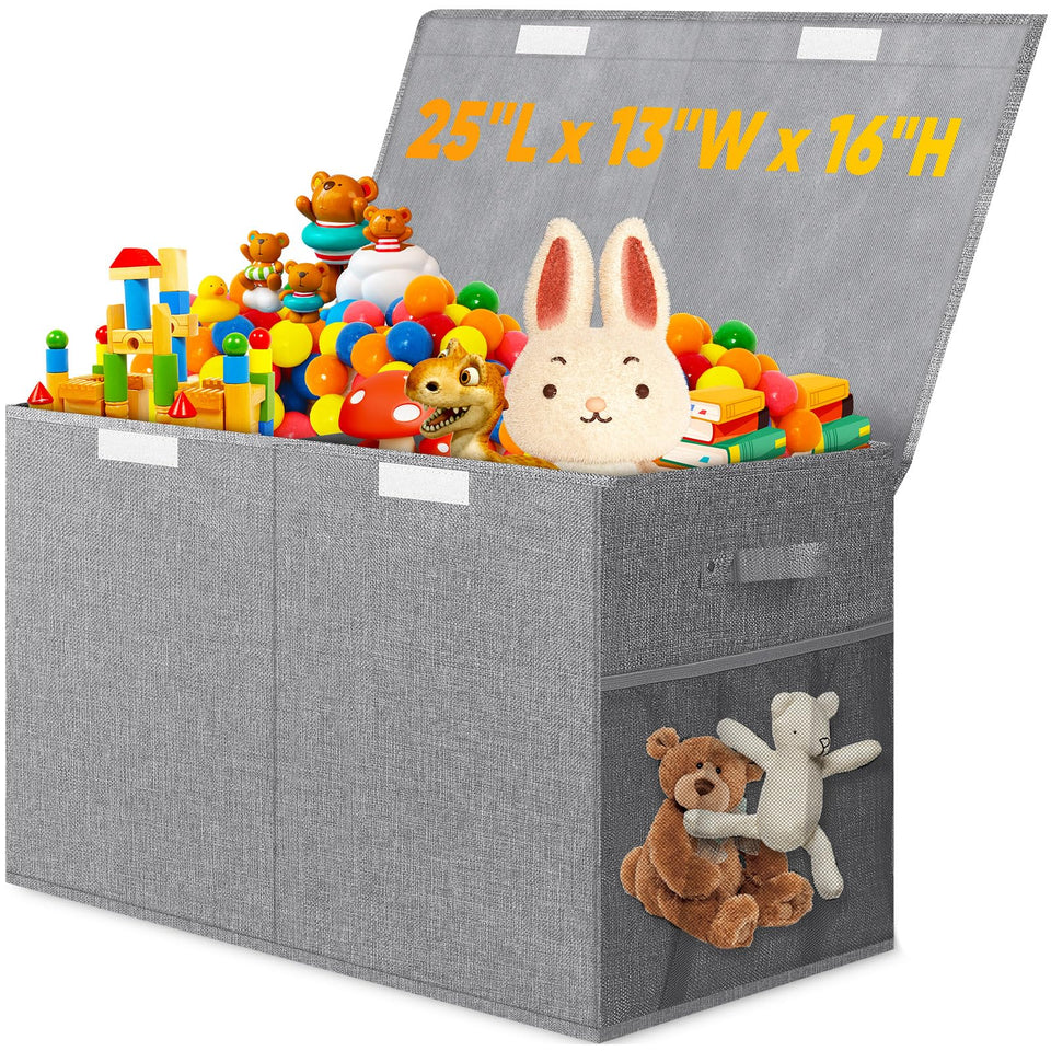 Rocamdo large toy storage box with lid divider keeping playroom organized and accessible.