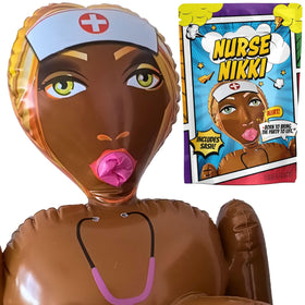 RODMONT inflatable life-size doll with sash for fun party entrances and photo areas.