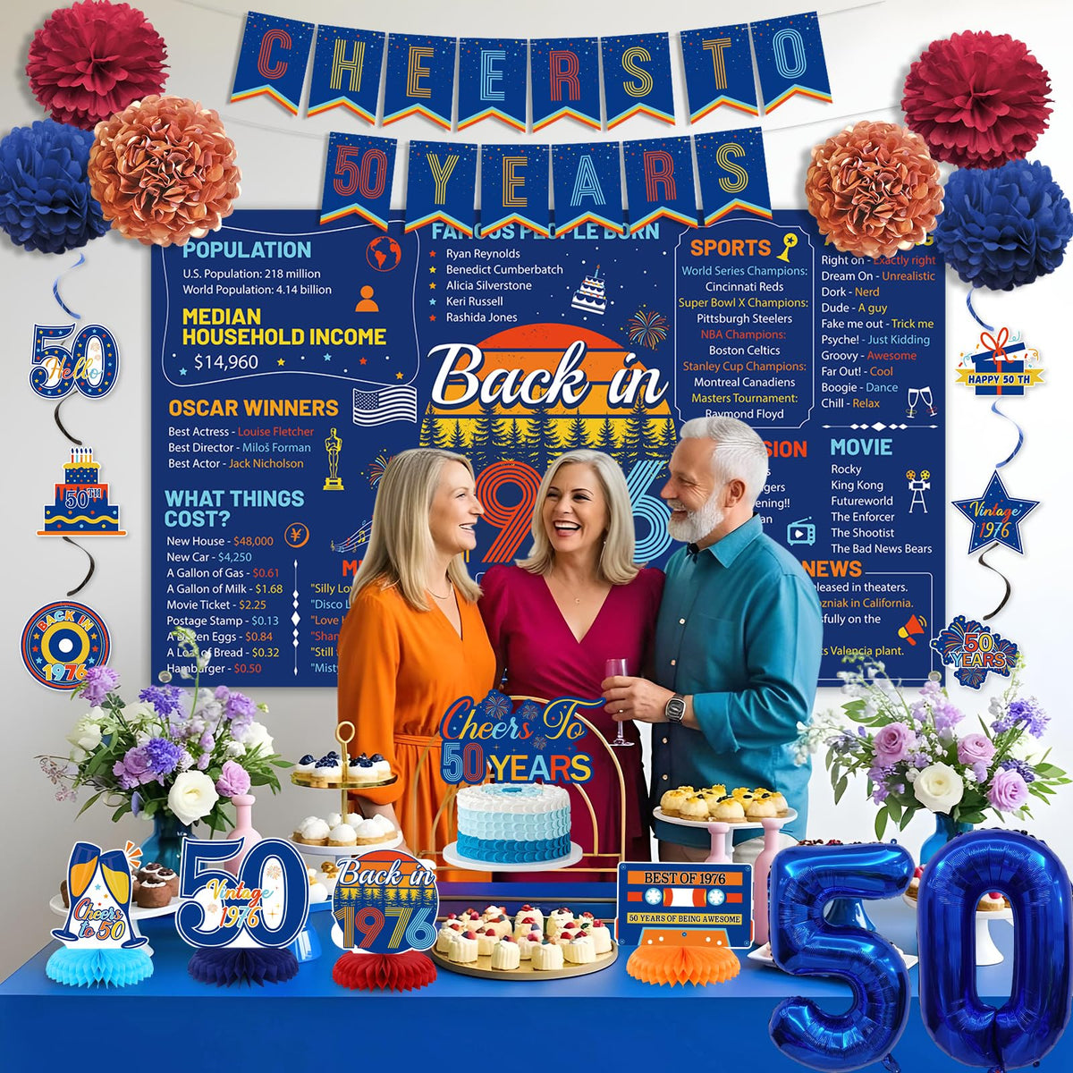 Roetyce 50-number balloons offer bold party accents and photo props