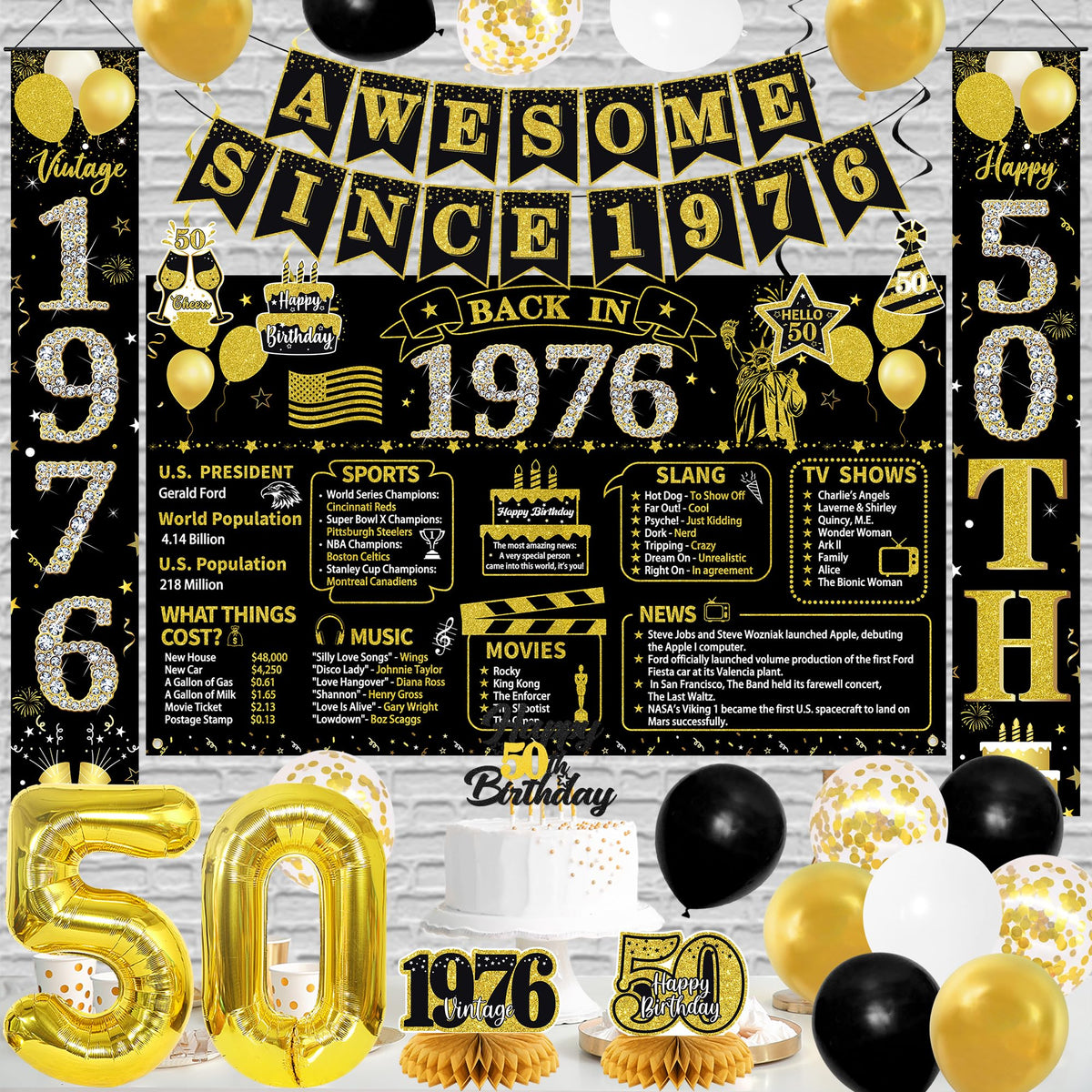 Roetyce 50th birthday door banner welcoming guests with style