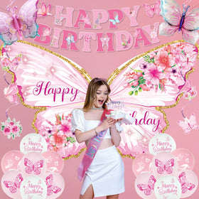 Roetyce birthday decor set for butterfly theme party