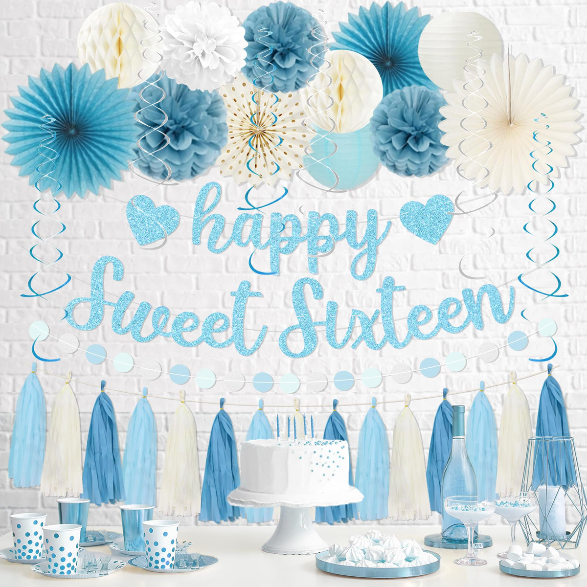 Roetyce blue paper lanterns light up evenings with a soft glow