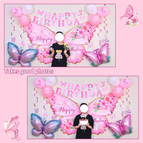 Roetyce butterfly aluminum balloons add subtle shimmer