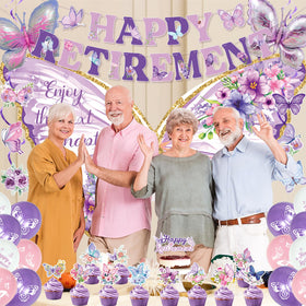 Roetyce butterfly-themed party supplies unite decor elements.