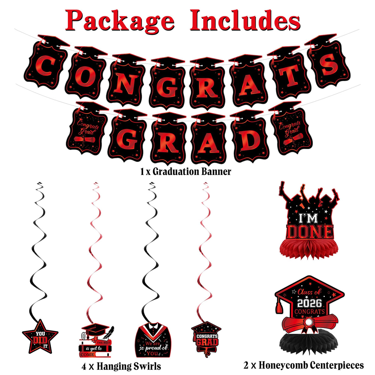 Roetyce Congrats Grad banner adds bold celebration for photos