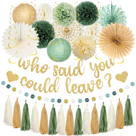 Roetyce farewell banner Who Said You Could Leave adds festive recognition for coworkers
