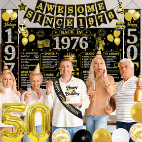 Roetyce gold number 50 balloons brightening the cake table
