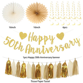 Roetyce gold pompoms add texture and depth to party decor.