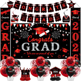 Roetyce graduation backdrop in black and red for memorable photo shoots