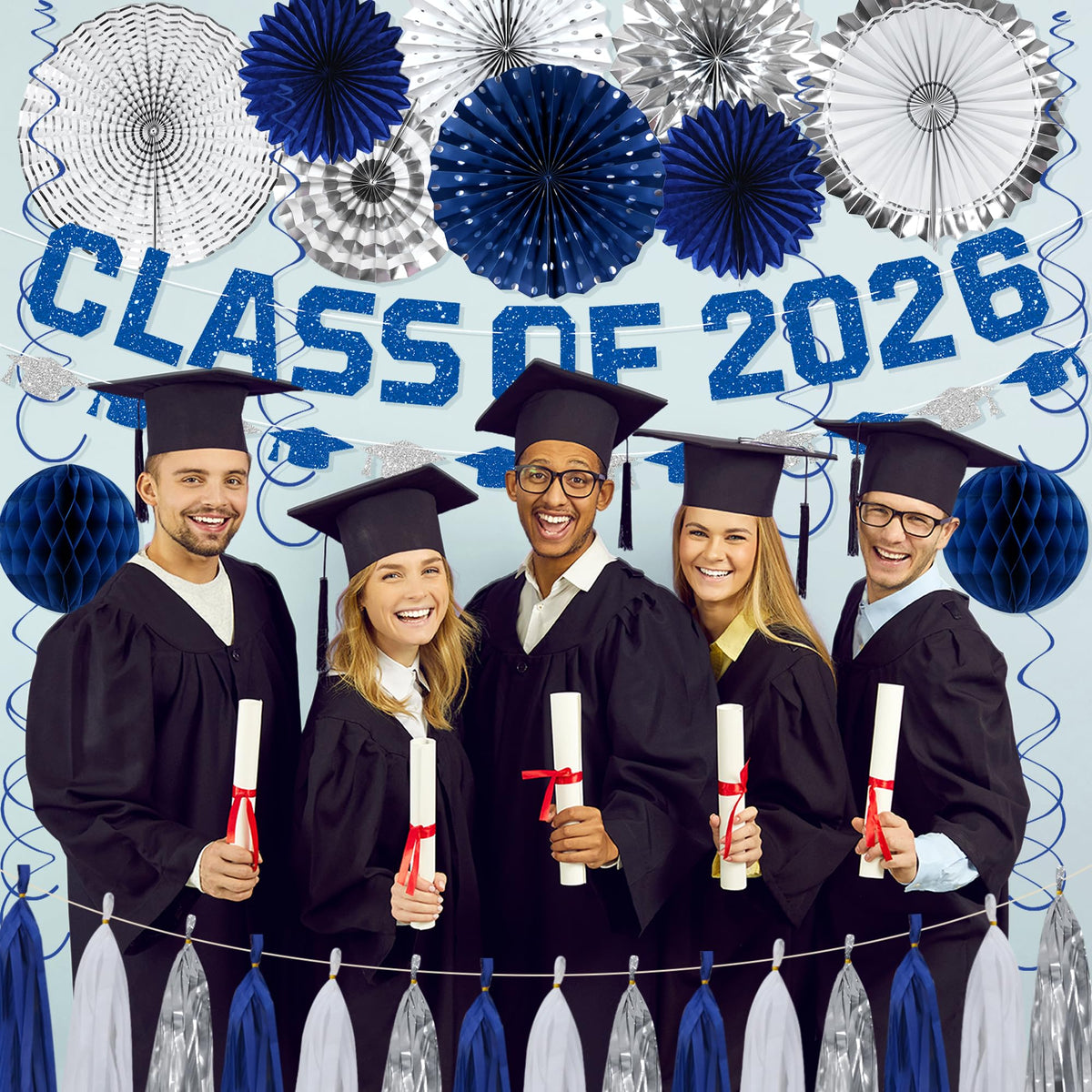 Roetyce graduation party decor kit for an elegant event setup.