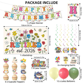 Roetyce beige retirement banner creates warm celebration visuals