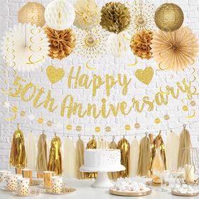 Roetyce honeycomb balls provide dimensional accents for a celebratory vibe.