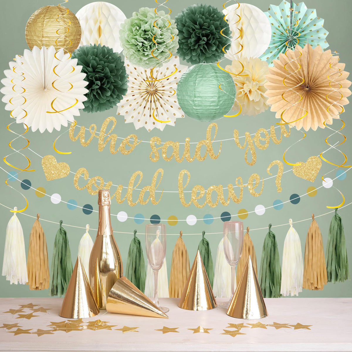 Roetyce honeycomb balls offer dimensional decor for a memorable farewell