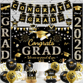 Roetyce latex balloons in black and gold add sparkle and festive filler