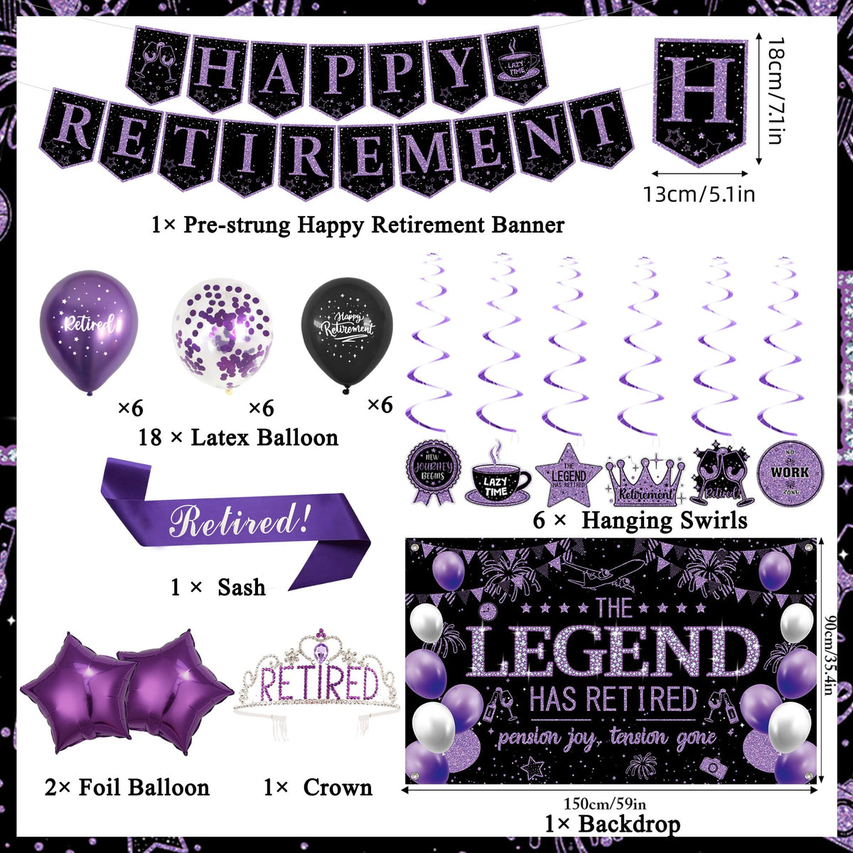 Roetyce Legend Has Retired backdrop adds bold contrast for memorable retirement party photos