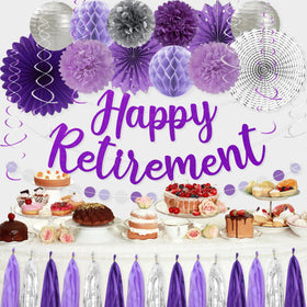 Roetyce purple pompoms bring playful volume to party décor