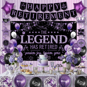 Roetyce Purple Retirement Sash adds a celebratory touch to the party attire