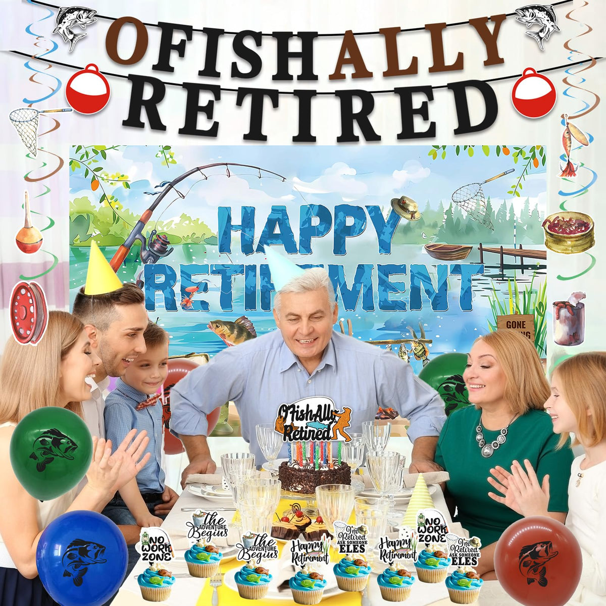 Roetyce Retirement balloons ensemble adds festive color to the celebration.