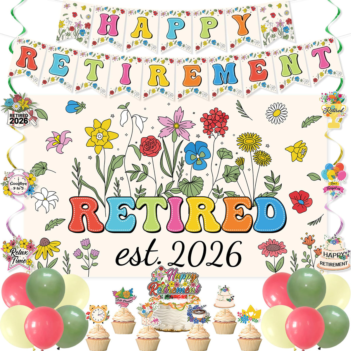 Roetyce retirement flower backdrop enhances cherished photos