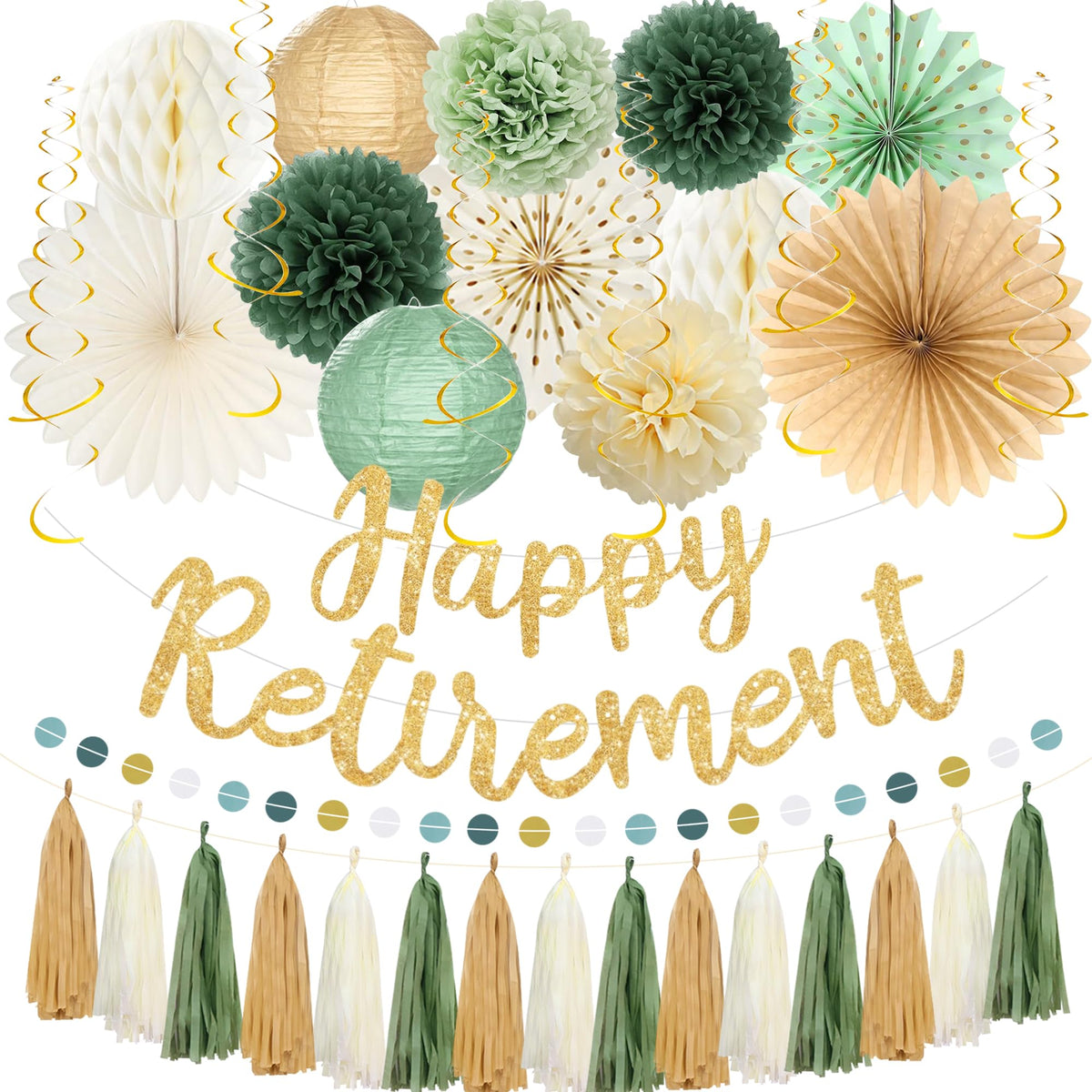 Roetyce retirement kit gold banner—eye-catching sign for photos and celebrations