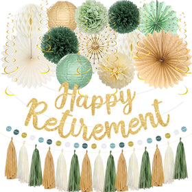 Roetyce retirement kit gold banner—eye-catching sign for photos and celebrations