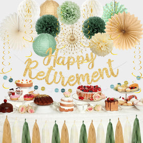 Roetyce retirement kit paper fans—colorful accents for lively party decor