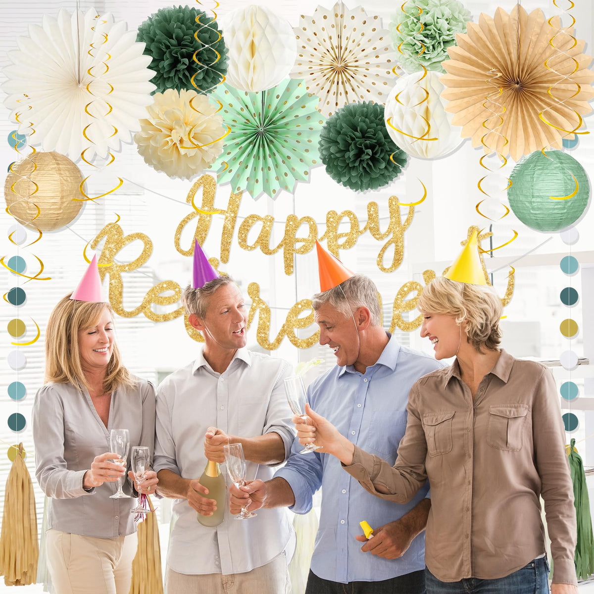 Roetyce retirement kit pompoms—soft texture accents to elevate the party