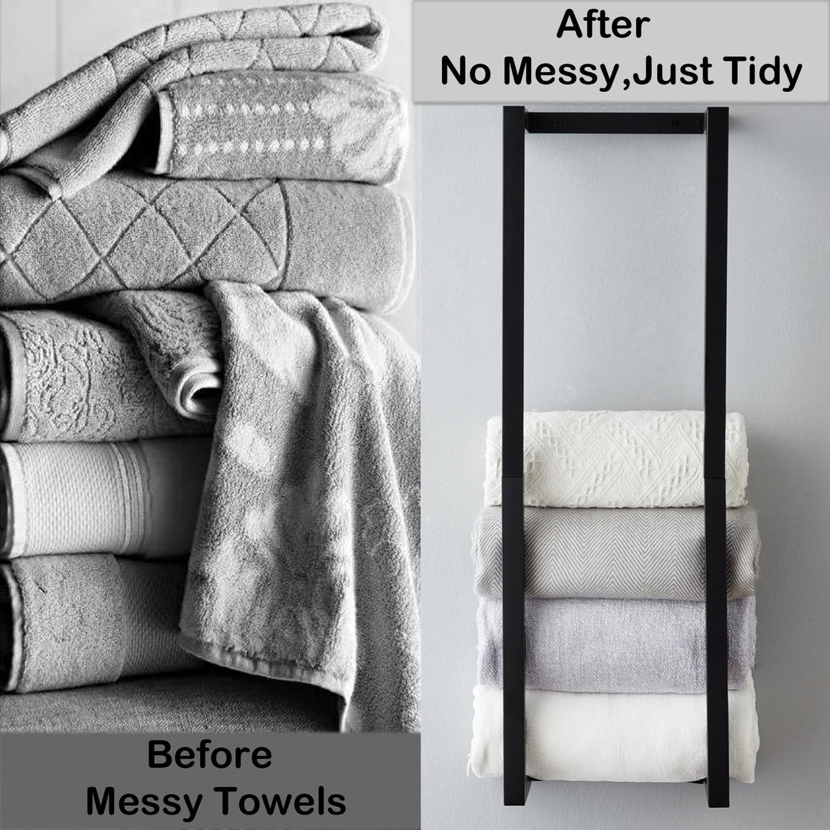 Roeveca wall-mounted towel holder provides easy access in compact bathrooms.