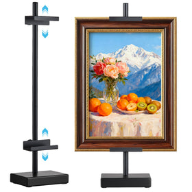 Rofio adjustable tabletop easel holds a photo for a stable home display